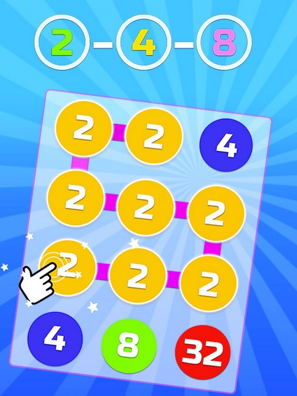 2-4-8 : relier les chiffres